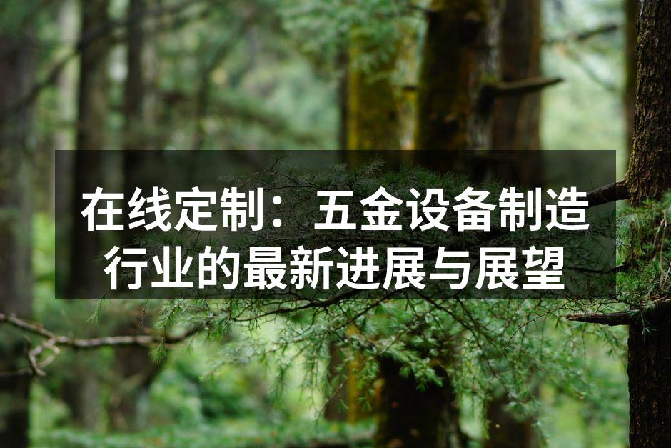 在线定制：五金设备制造行业的最新进展与展望